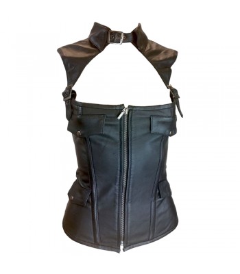 Women Collar Corset  Leather Corset